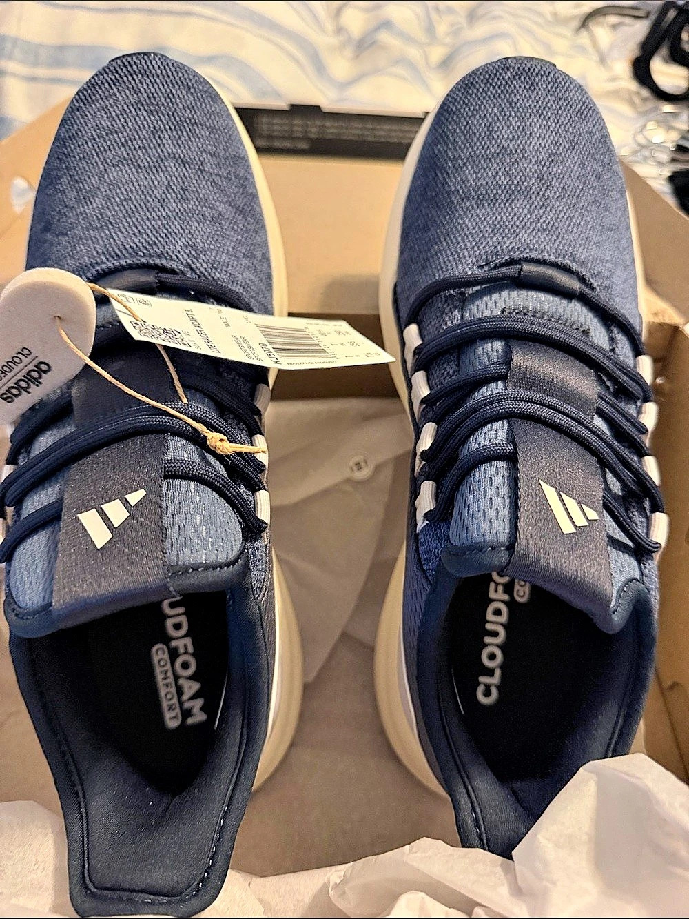 adidas Lite Racer Adapt 5.0 Athletic Shoes Blue & White US 7.5